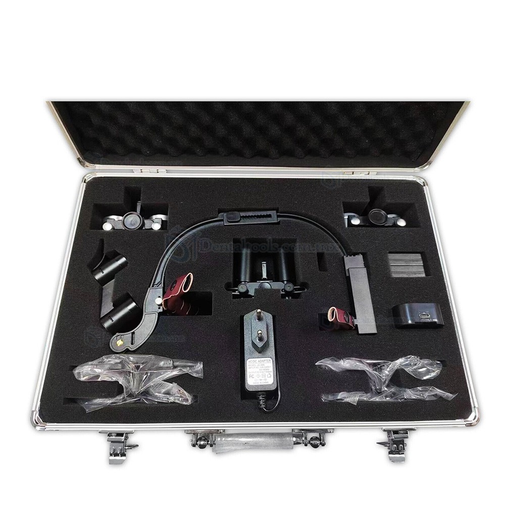 Lupas binoculares dentales 5X o 6X con luz LED 5W y lentes para presbicia
